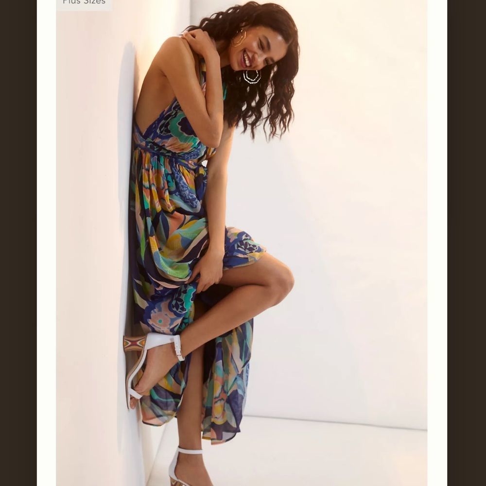 NWT Anthropologie Alexandra Farmer Printed Maxi Dress Medium